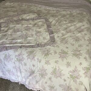 Simply Shabby Chic Duvet Cover Shams Full/Queen Lavender Floral Reversible 50x70